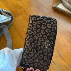 Kate Spade Black and Gray Animal Print Wallet